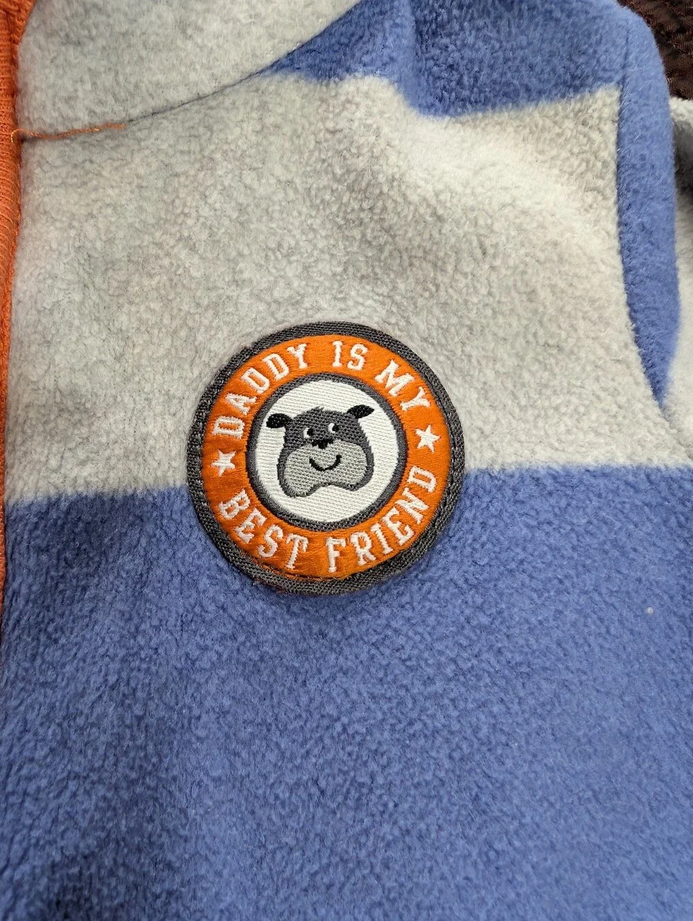 Carter's Blue & Gray Striped Fleece One-Piece Size 9 Month